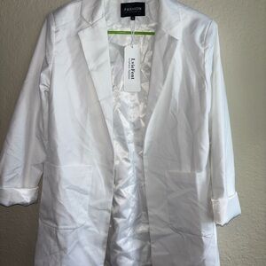 White Long Sleeve Blazer